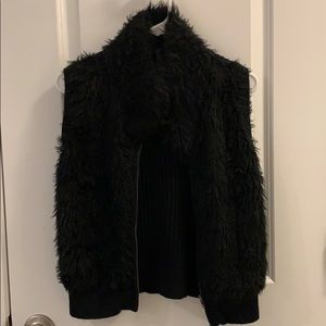 Faux fur black vest